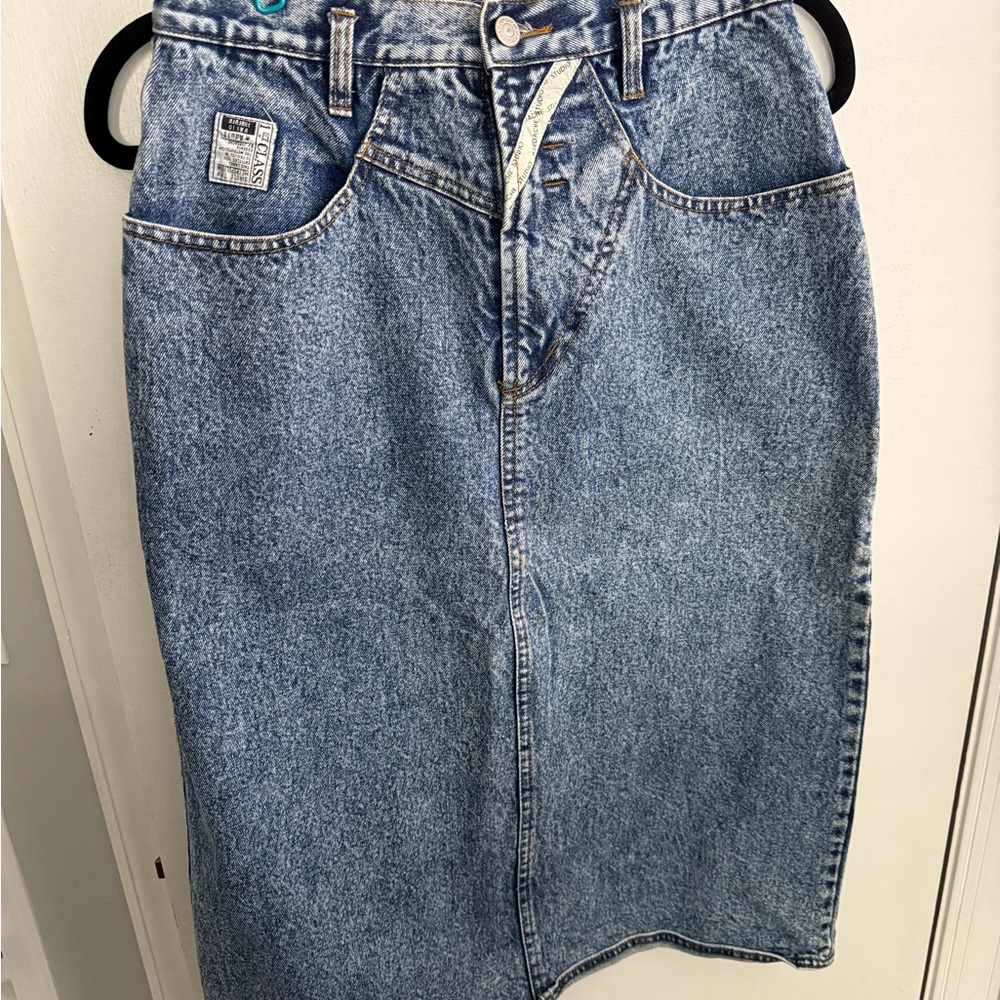 Jordache Blue Denim Midi Skirt ‘90s